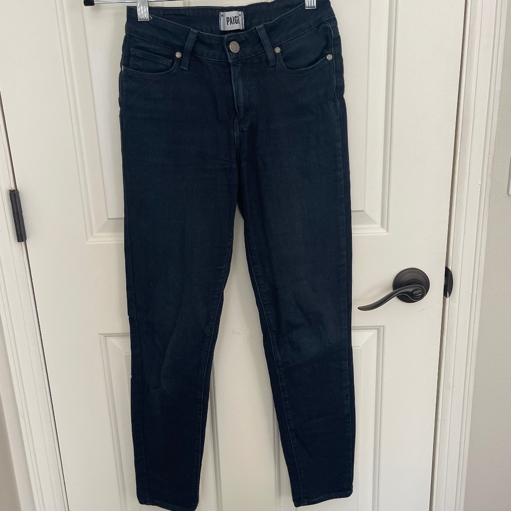 Paige dark wash Verdugo Ankle cropped denim jeans